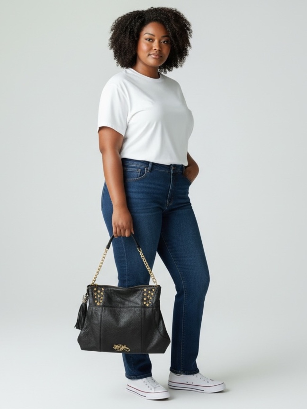 BESTY Johnson Black Leather HOBO Bag